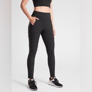 Athleta Women’s Headlands Hybrid Cargo Tights Black Size 4 Fitted High-Rise